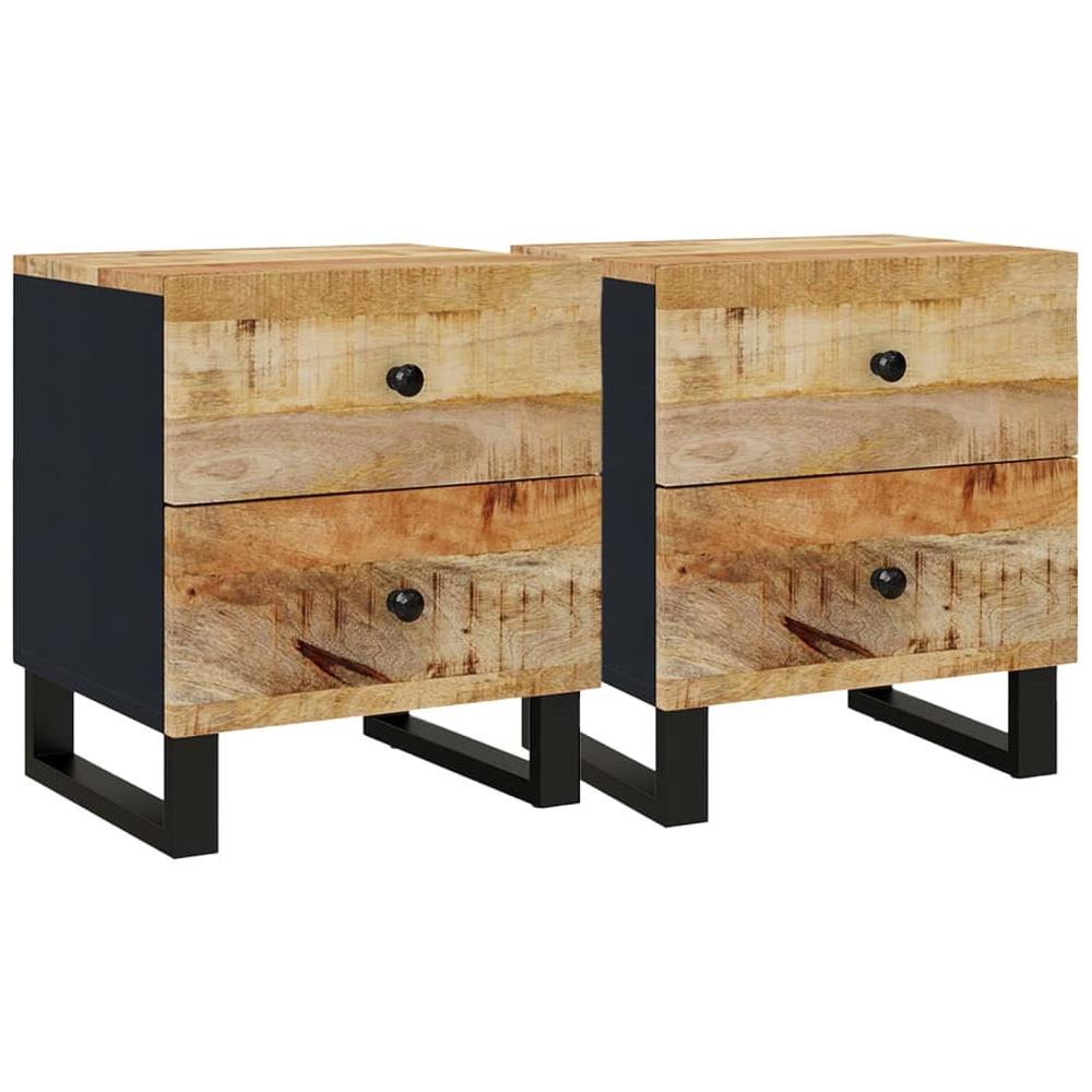 Comodini 2pz 40x33x46 Cm In Legno Massello Di Mango - Foto 2