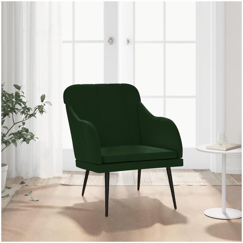 Poltrona Verde Scuro 63x76x80 Cm Velluto - Foto 1