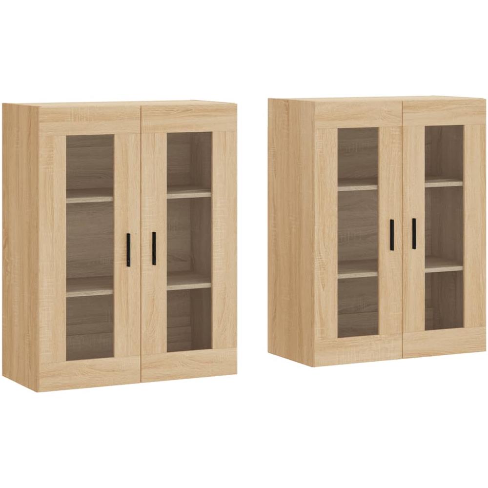 Armadietti A Parete 2 Pz Rovere Sonoma In Legno Multistrato - Foto 1