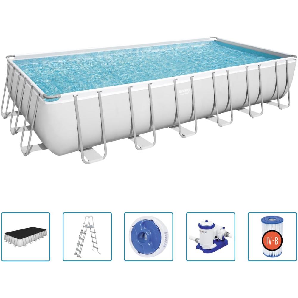 Set Piscina Power Steel Rettangolare 732x366x132 Cm - Foto 1