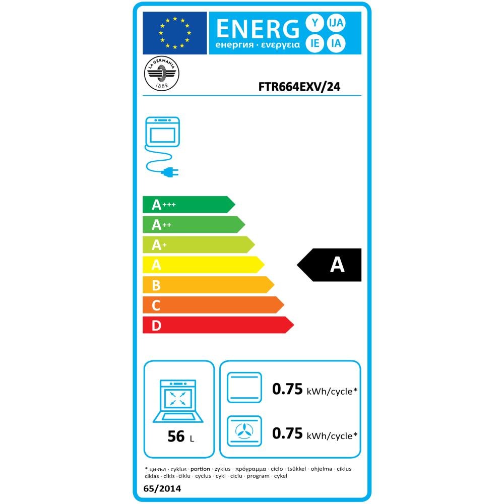 Cucina Elettrica FTR664EXV / 24 4 Fuochi a Gas Forno Elettrico Multifunzione Termoventilato Classe A Dimensioni 60 x 60 cm Colore Acciaio Inox - Foto 2