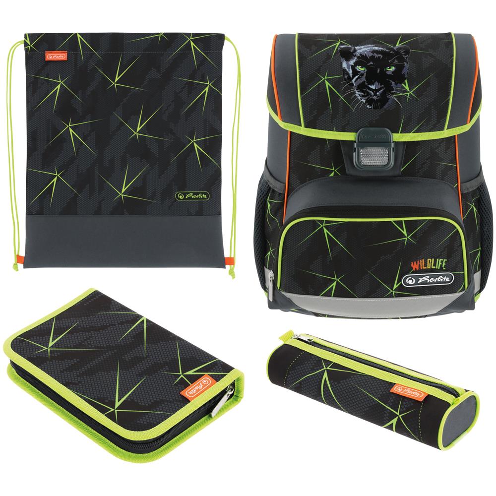 Loop Plus Wild Life set di zaini per la scuola Ragazzo Poliestere Nero, Verde, Arancione - Foto 1