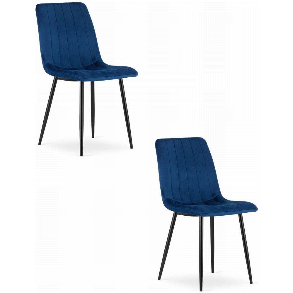 Sedia VALORA JEWA - Design ergonomico in velluto blu navy x 2 - Foto 1