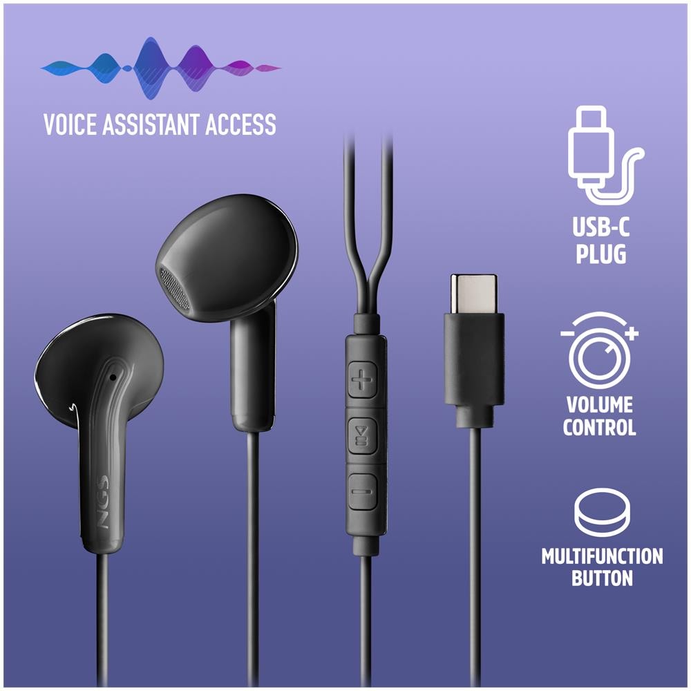 Auricolari Cross Glide Black - Tipo pulsante, Microfono, Controllo volume, USB-C - Foto 1