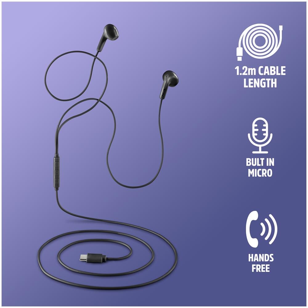 Auricolari Cross Glide Black - Tipo pulsante, Microfono, Controllo volume, USB-C - Foto 4