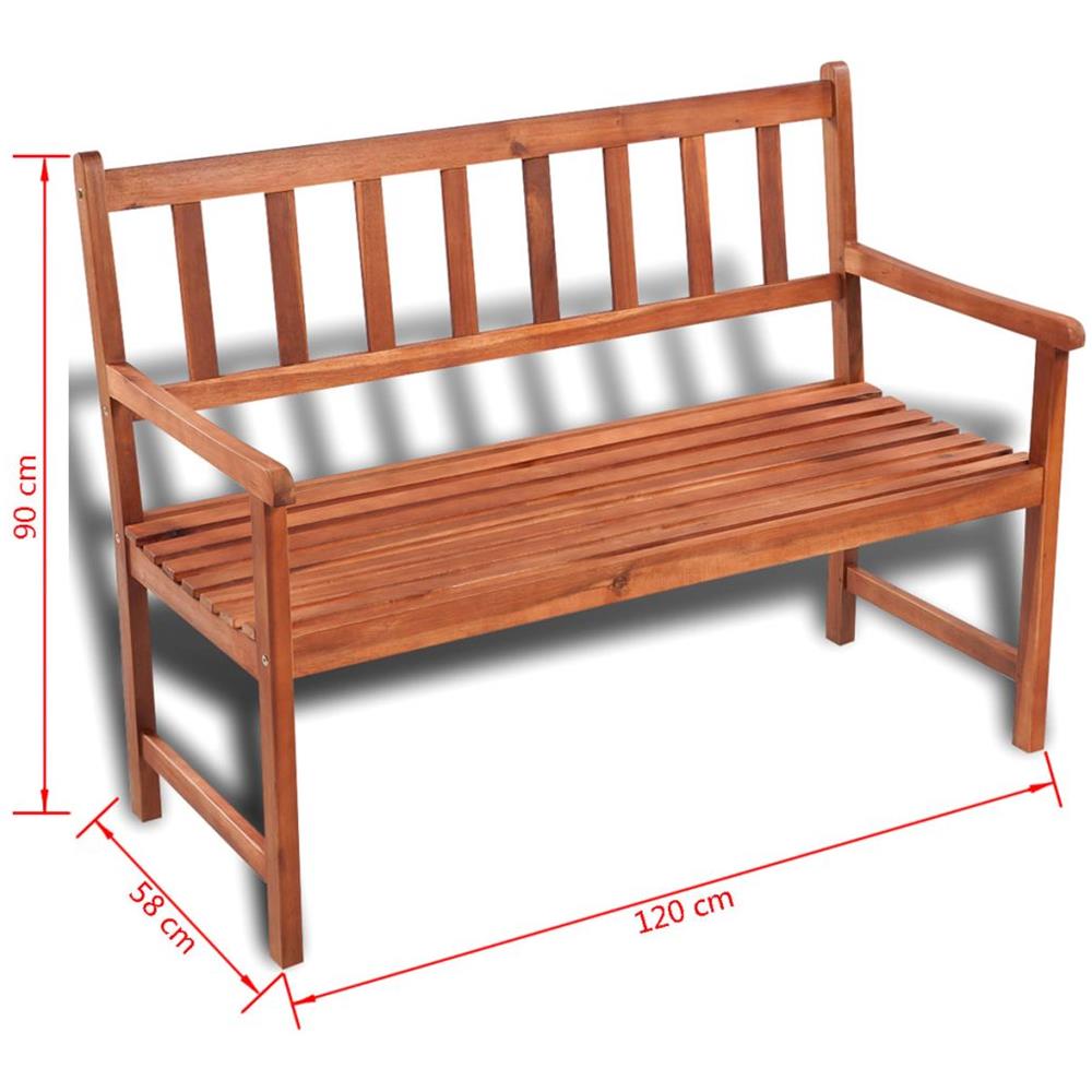 Panca da Giardino 120 cm in Legno Massello di Acacia - Foto 12