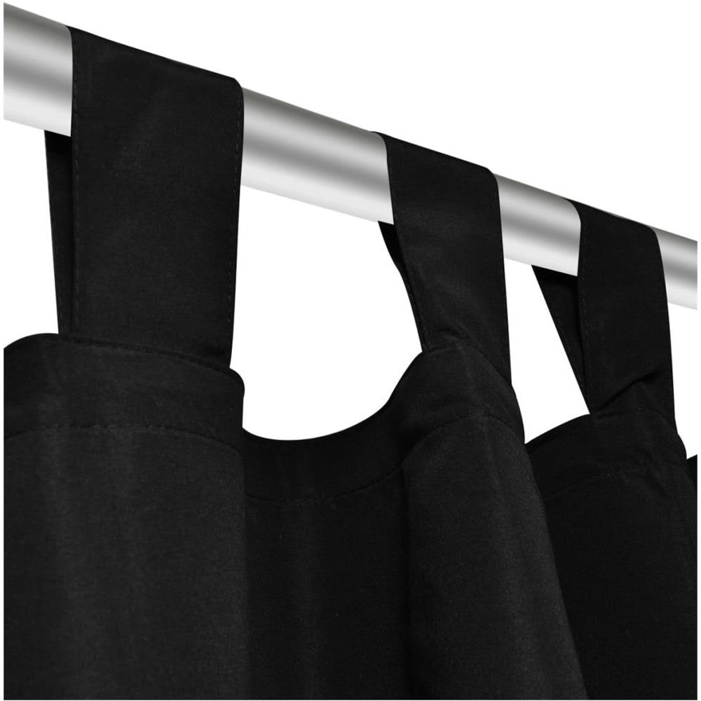 Tende Micro-raso Nere 2 Pezzi Con Occhielli 140 X 245 Cm - Foto 8
