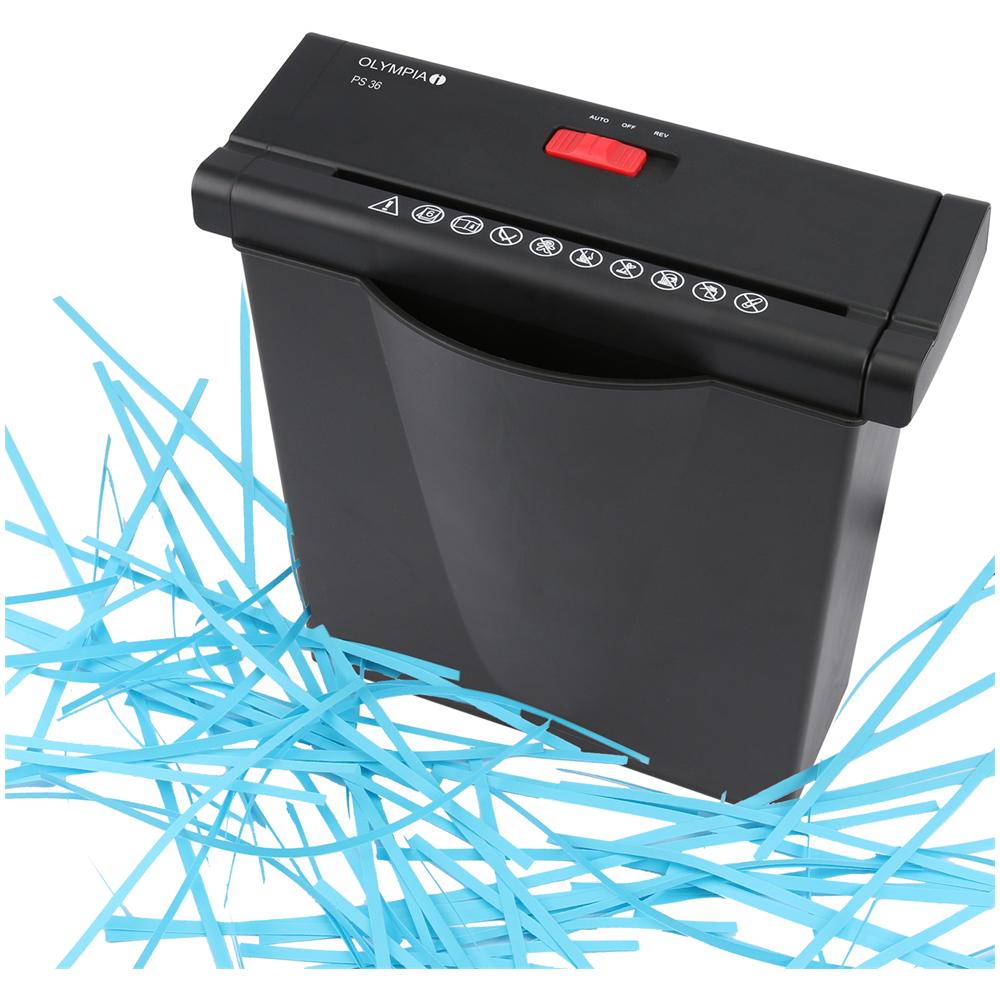 Distruggidocumenti a Particelle PS 36 Automatico con cestino da 7L capacità di 6 fogli - Nero - Foto 4