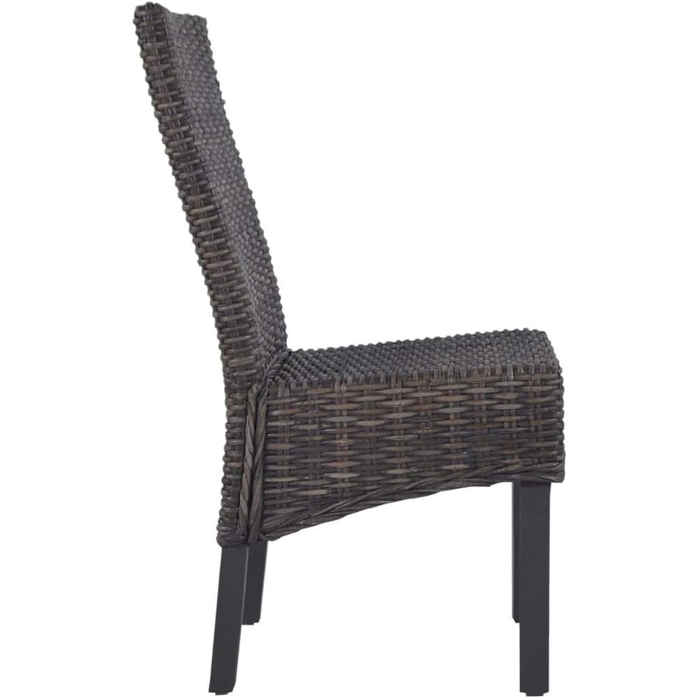 Sedie Sala Da Pranzo 6 Pz In Rattan Kubu E Legno Di Mango Marroni - Foto 2