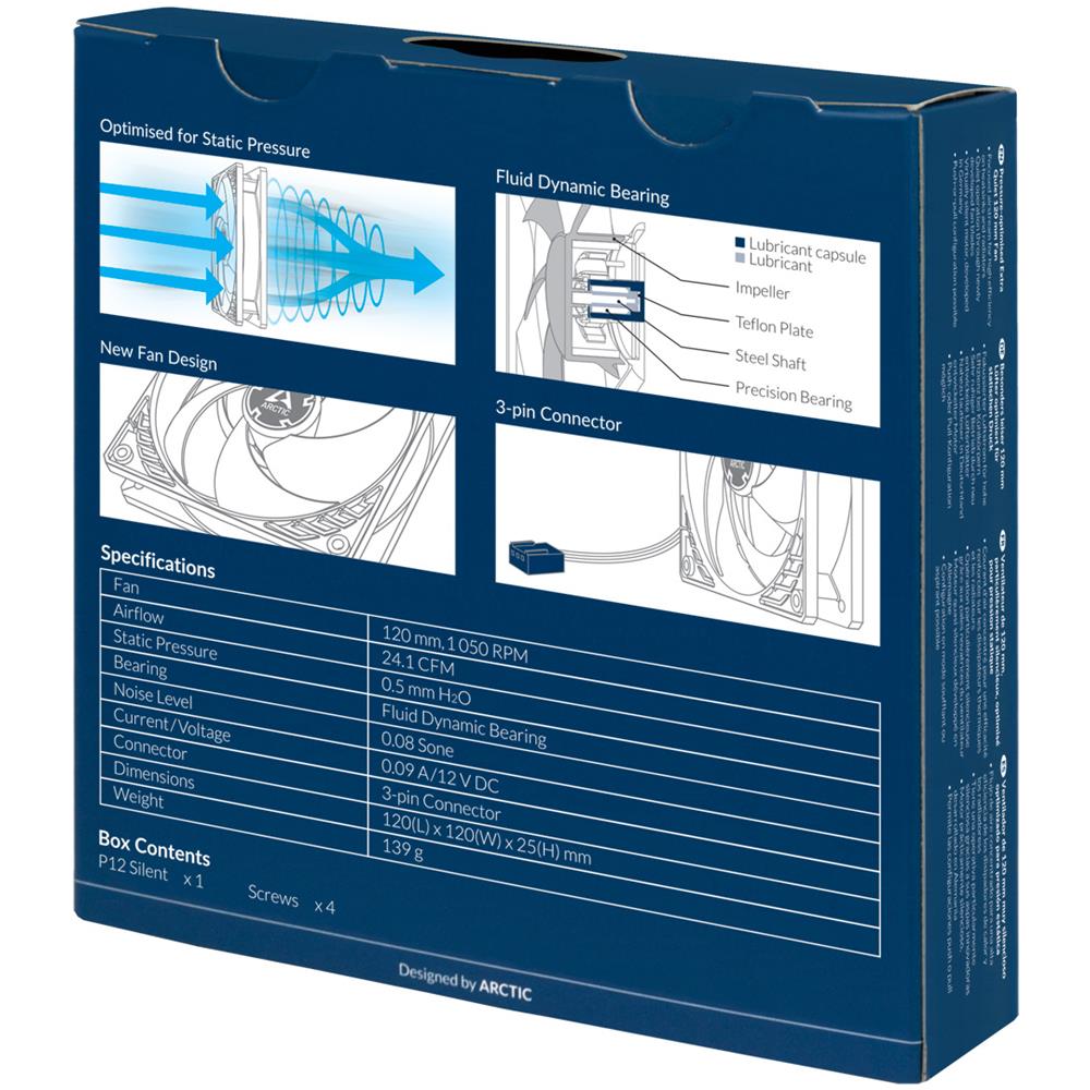 P12 Silent - Ventola Da 120mm 1050 Giri / min - Ottimizzata Per La Pressione Statica - Foto 2