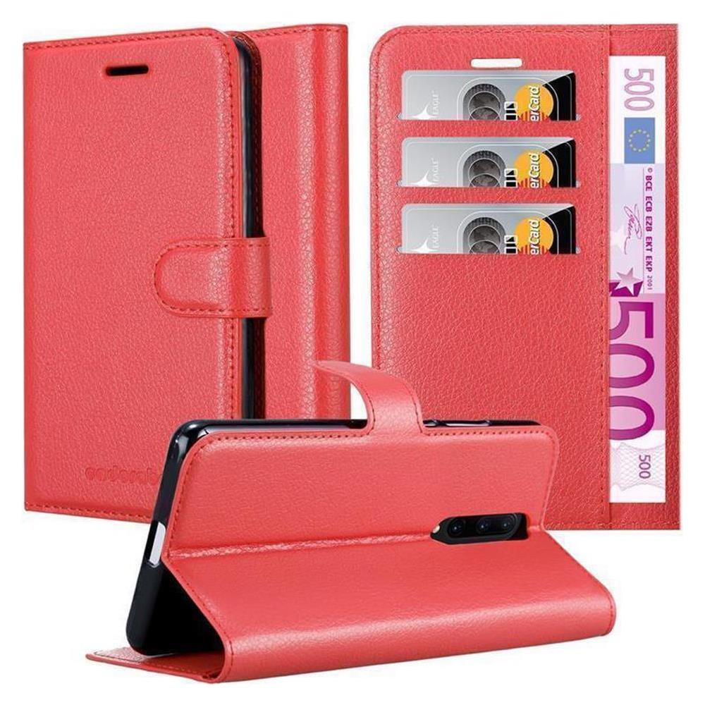 Custodia Compatibile Con Oneplus 7 Pro In Rosso Carminio - Coperchio Protettiva Con Chiusura Magnetica, Funzione Stand E Tasca Per Le Carte - Foto 1
