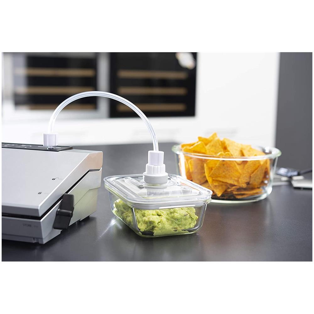 Set 4 Contenitori Sottovuoto In Vetro Di Alta Qualità Con Coperchio In Tritan Rettangolare Capacità 370/600/1000/1500 Ml - Foto 4