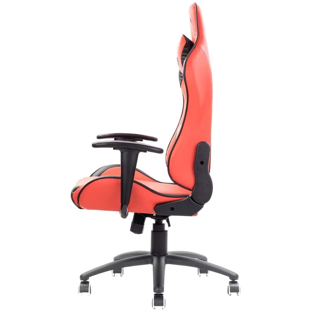 Gaming Chair PLAYCOM PM20 - PVC, Doppio Cuscino, Schienale Reclinabile, Rosso Nero - Foto 2