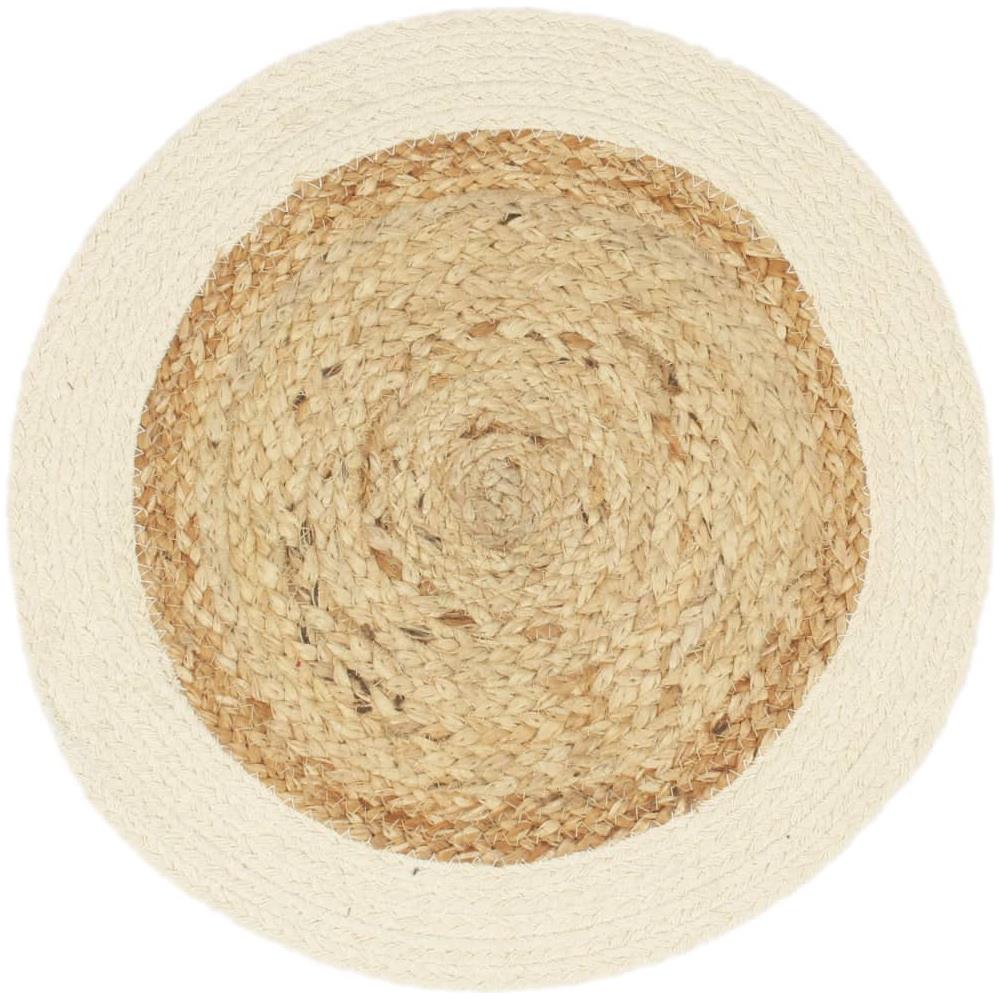 Tovagliette 4 pz Naturale Neutro 38 cm Rotonde in Juta e Cotone - Foto 2
