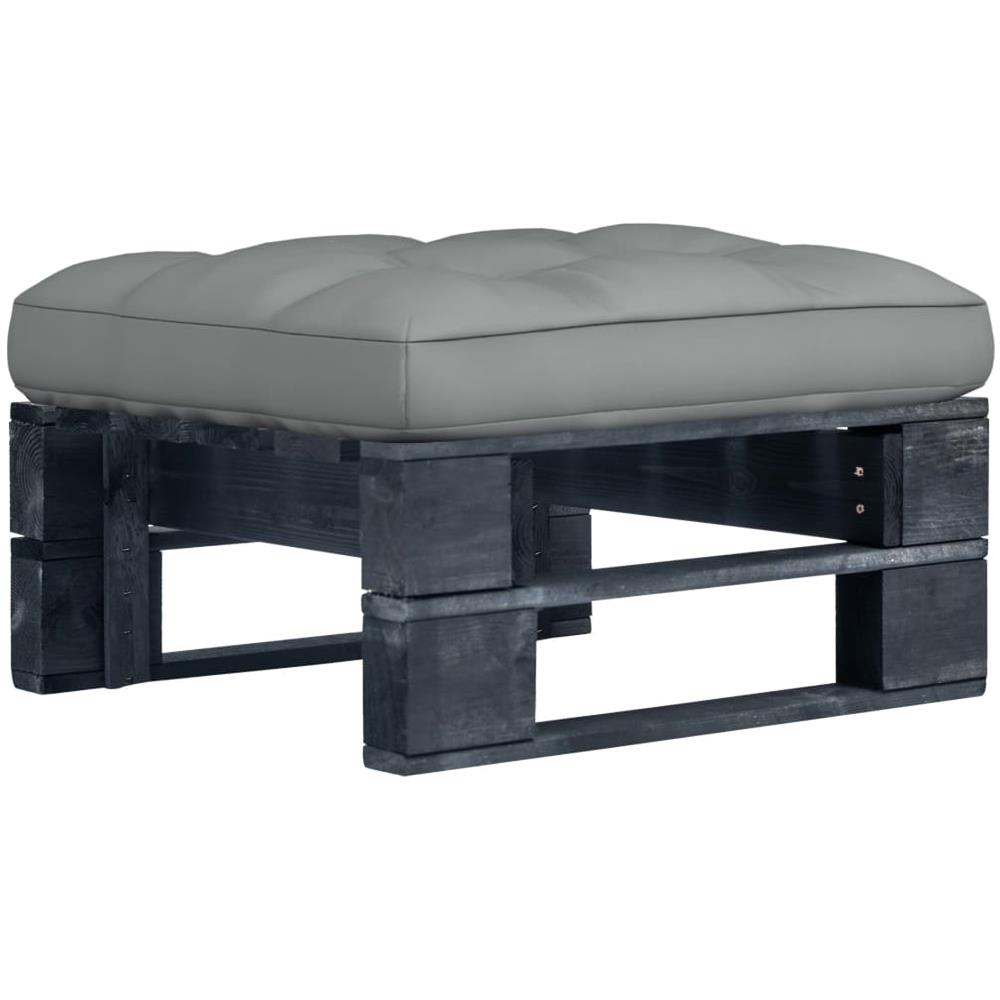 Ottomana da Giardino su Pallet in Pino Impregnato Nero - Foto 1