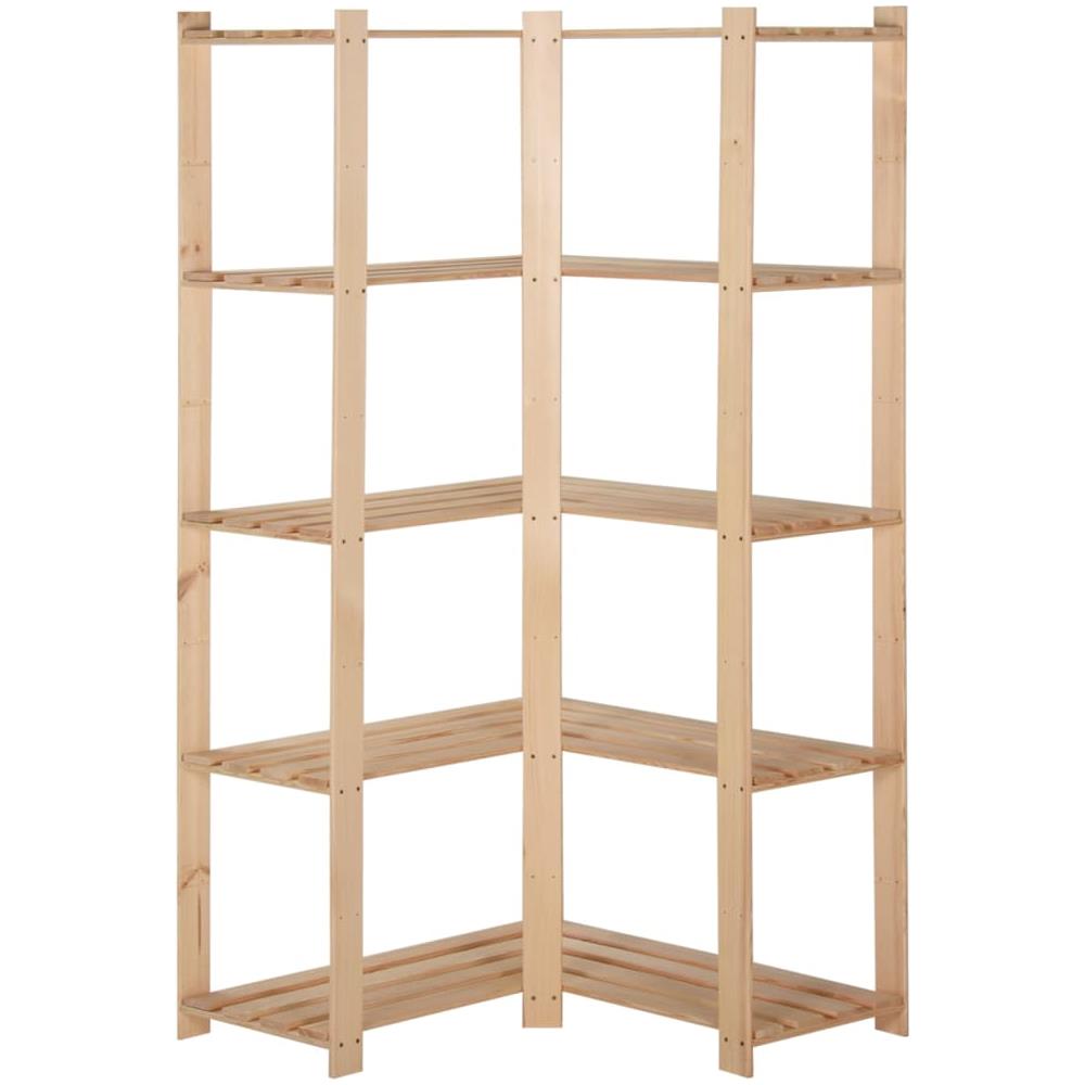 Scaffale Ad Angolo 5 Livelli 82,5x82,5x170 Cm Massello Di Pino - Foto 2