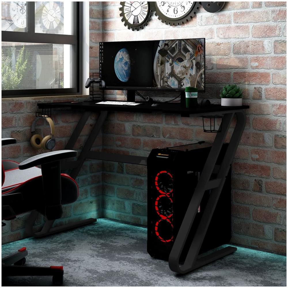 Scrivania da Gaming con Gambe a ZZ Nera 110x60x75 cm - Foto 1