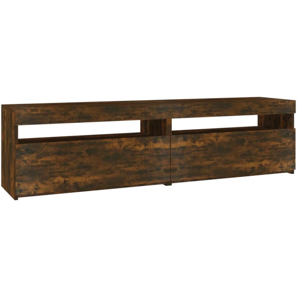 Mobile Porta TV con Luci LED 2pz Rovere Fumo 75x35x40 cm - Foto 2