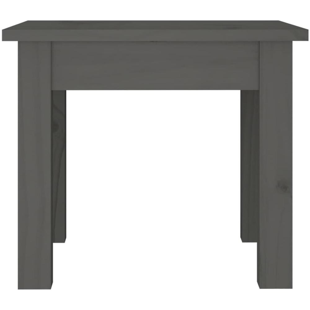 Tavolino Da Salotto Grigio 35x35x30 Cm Legno Massello Di Pino - Foto 2
