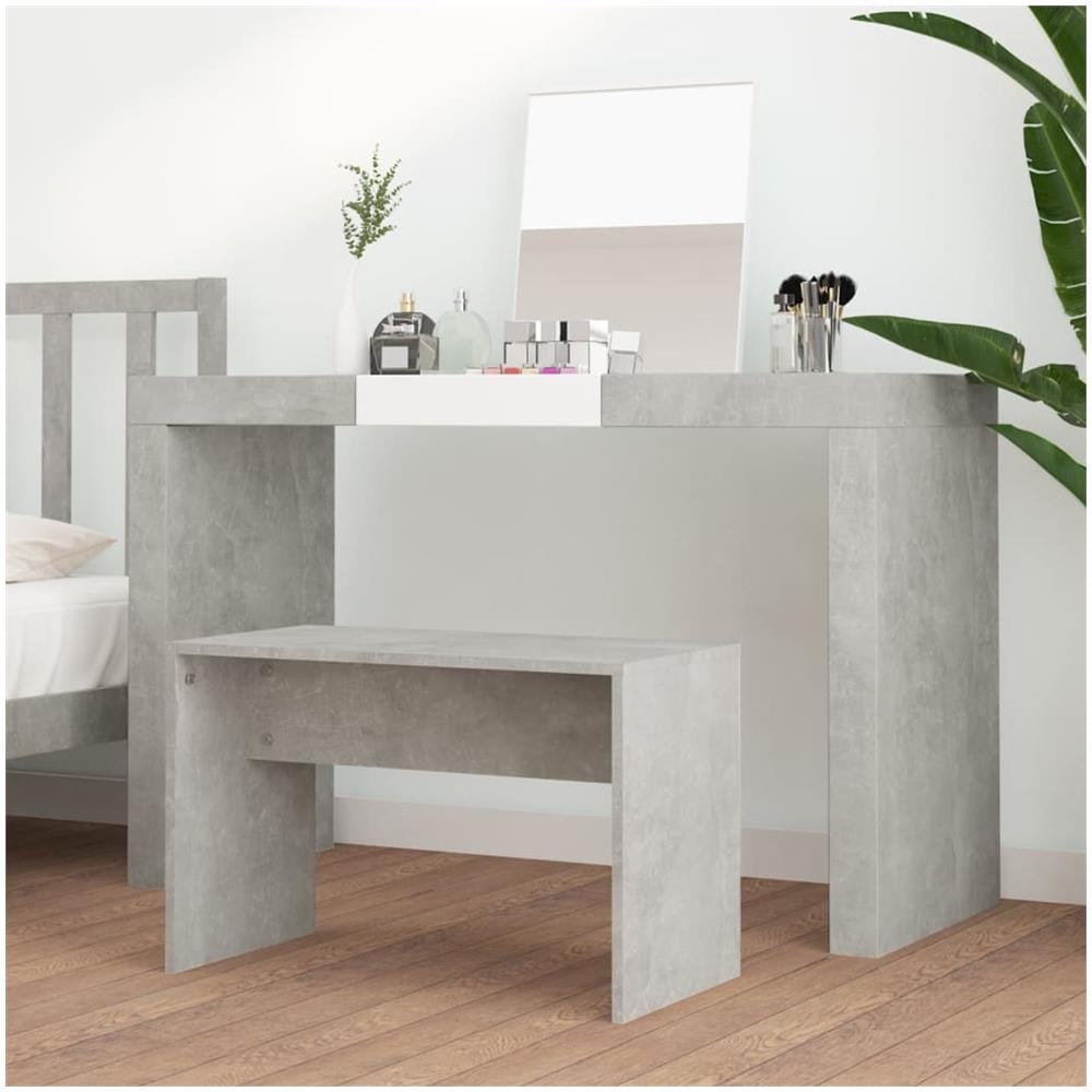 Sgabello Toeletta Grigio Cemento 70x35x45 Cm Legno Multistrato - Foto 3