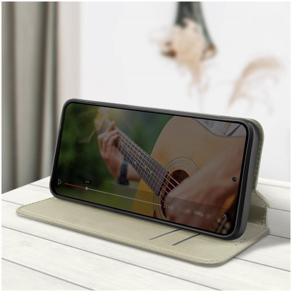 Custodia Per Xiaomi Mi A2 Lite Copertina Magnetica Portacarte Supporto Oro - Foto 2