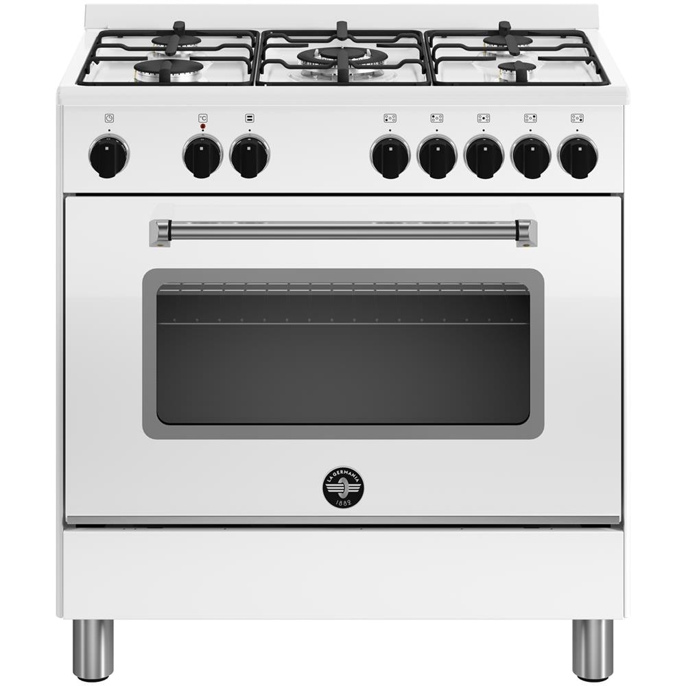 Cucina Elettrica AMN855EBV / 24 5 Fuochi a Gas Forno Elettrico Multifunzione Termoventilato Classe A Dimensioni 80 x50 cm Colore Bianco - Foto 1