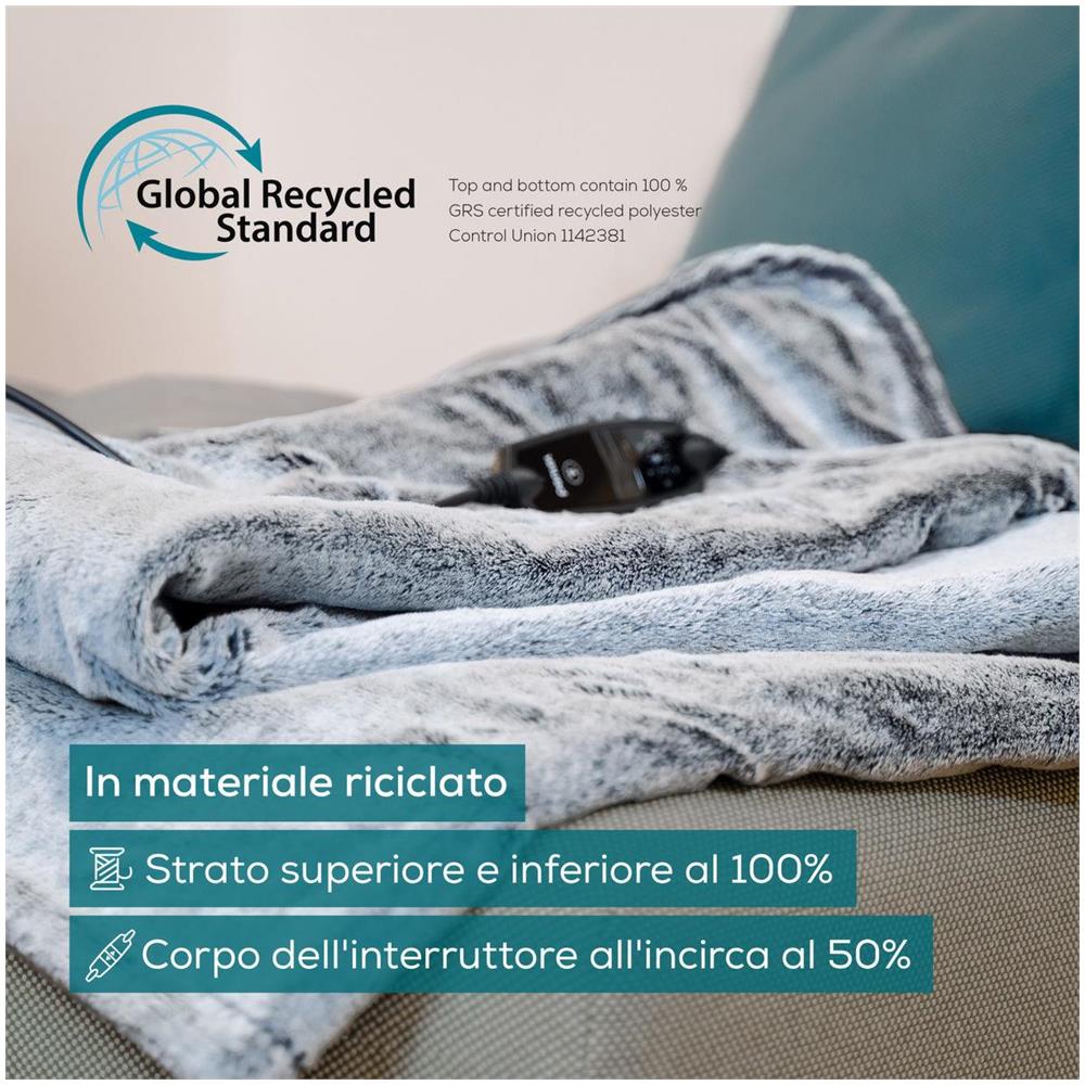Termocoperta Hd 75 Nordic Grey Green Planet Termocoperta In Poliestere 180x130cm 6 Livelli Lavabile - Foto 2