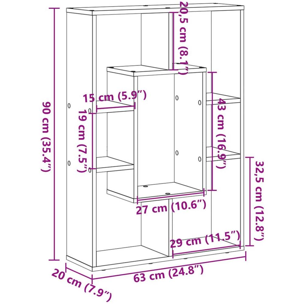 Libreria Grigio Sonoma 63x20x90 cm in Truciolato - Foto 10