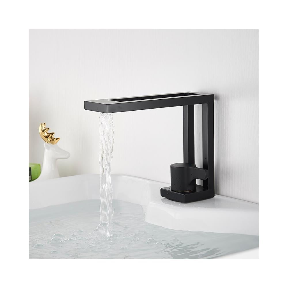 Rubinetto per lavabo da bagno, Blackswan, tipo M156, modello nero opaco, misura 18 cm - Foto 2