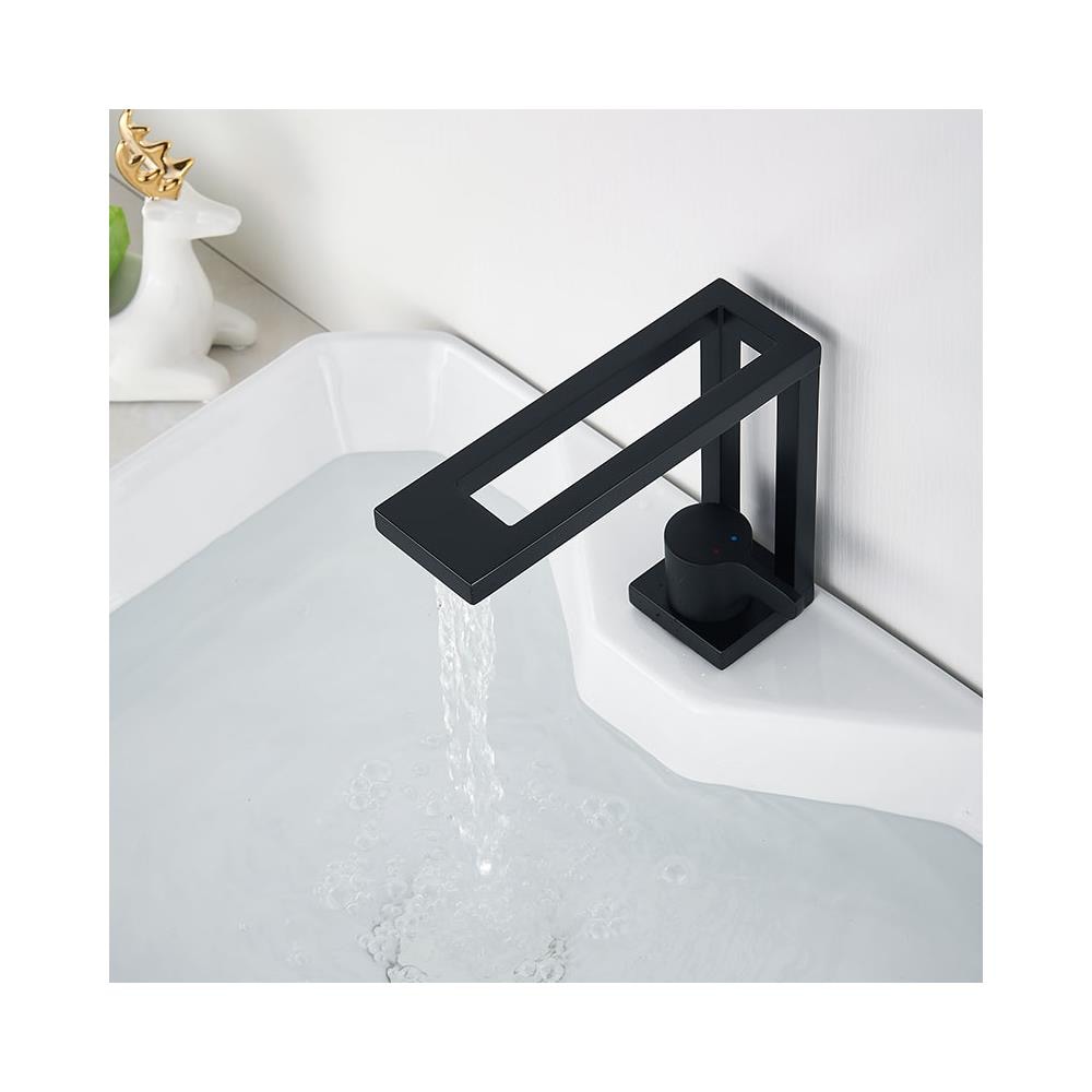 Rubinetto per lavabo da bagno, Blackswan, tipo M156, modello nero opaco, misura 18 cm - Foto 4