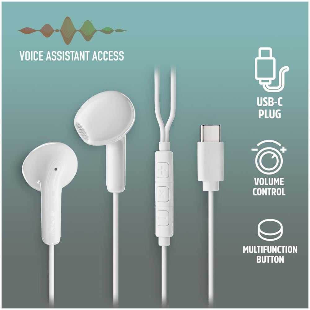 Auricolari Cross Glide White - Tipo pulsante, Microfono, Controllo volume, USB-C - Foto 1