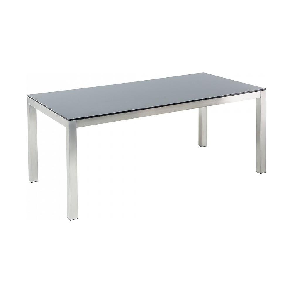 Tavolo Da Giardino - Tavolo Da Esterno - Nero - Piano In Vetro - 180 Cm - Grosseto - Foto 1
