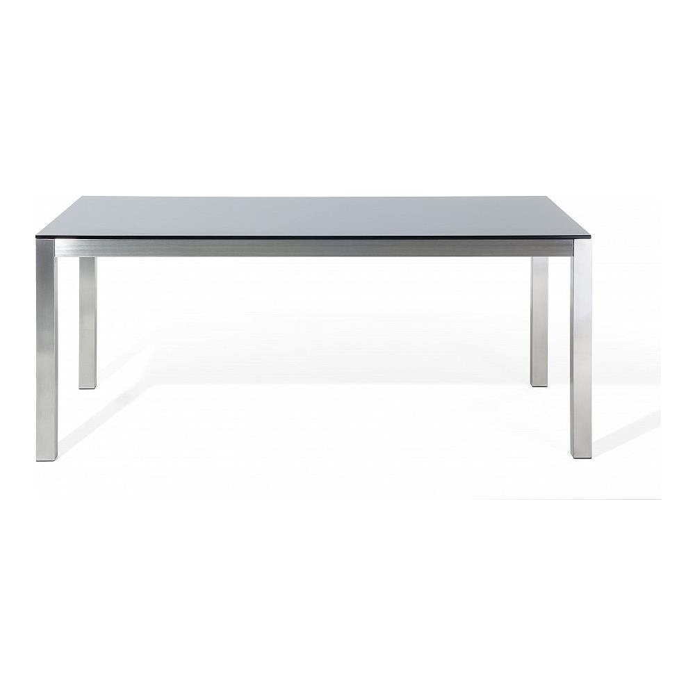 Tavolo Da Giardino - Tavolo Da Esterno - Nero - Piano In Vetro - 180 Cm - Grosseto - Foto 2