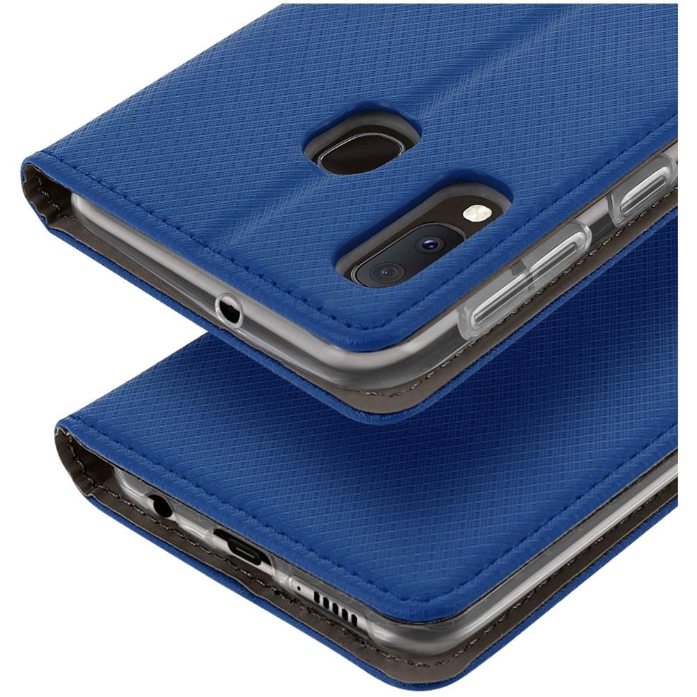Custodia Flip Samsung Galaxy A20e Portafoglio Funzione Supporto - Blu - Foto 2