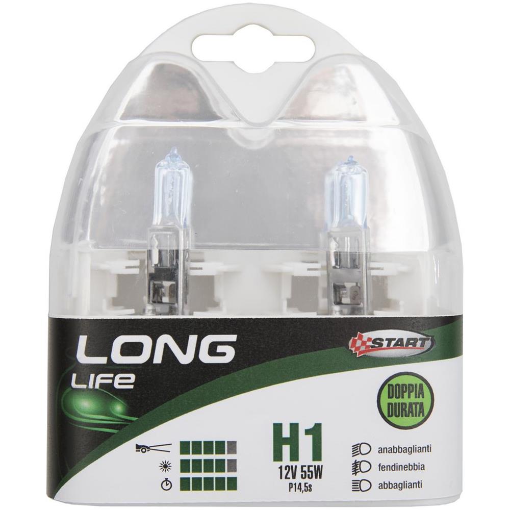 H1 Long Life Coppia Di Lampadine Per Luci Auto 12v 55w P14,5s - Foto 2