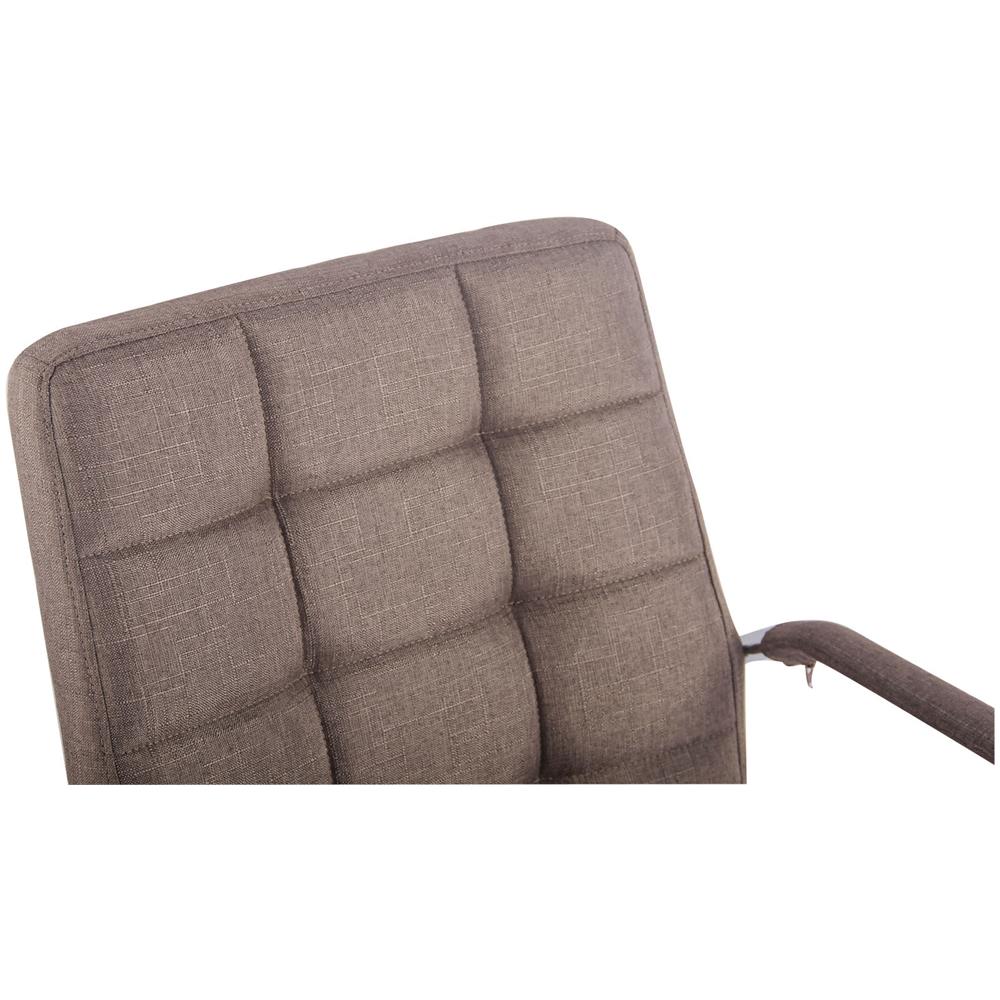 Sedia Design Ufficio Deli in Tessuto - Poltrona Scrivania Imbottita - Sedia Studio Direzionale Girevole e Regolabile H 45-55cm Tortora - Foto 5