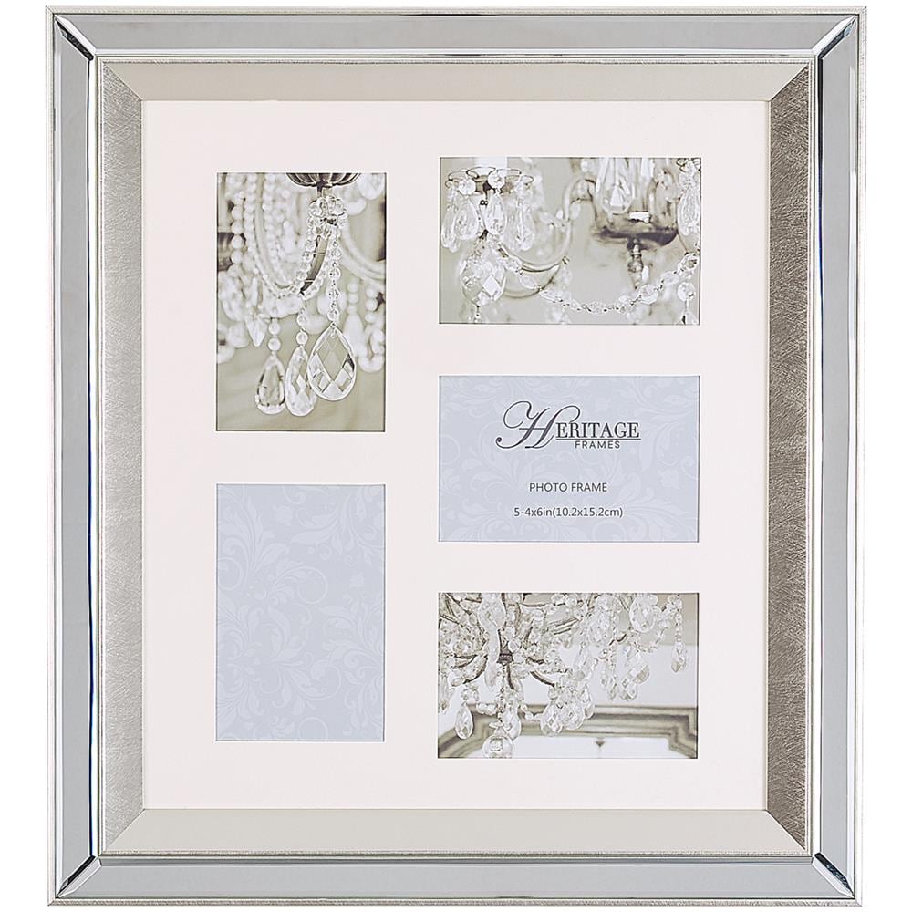 Cornice A Specchio Per 5 Foto Color Argento Makeni - Foto 1