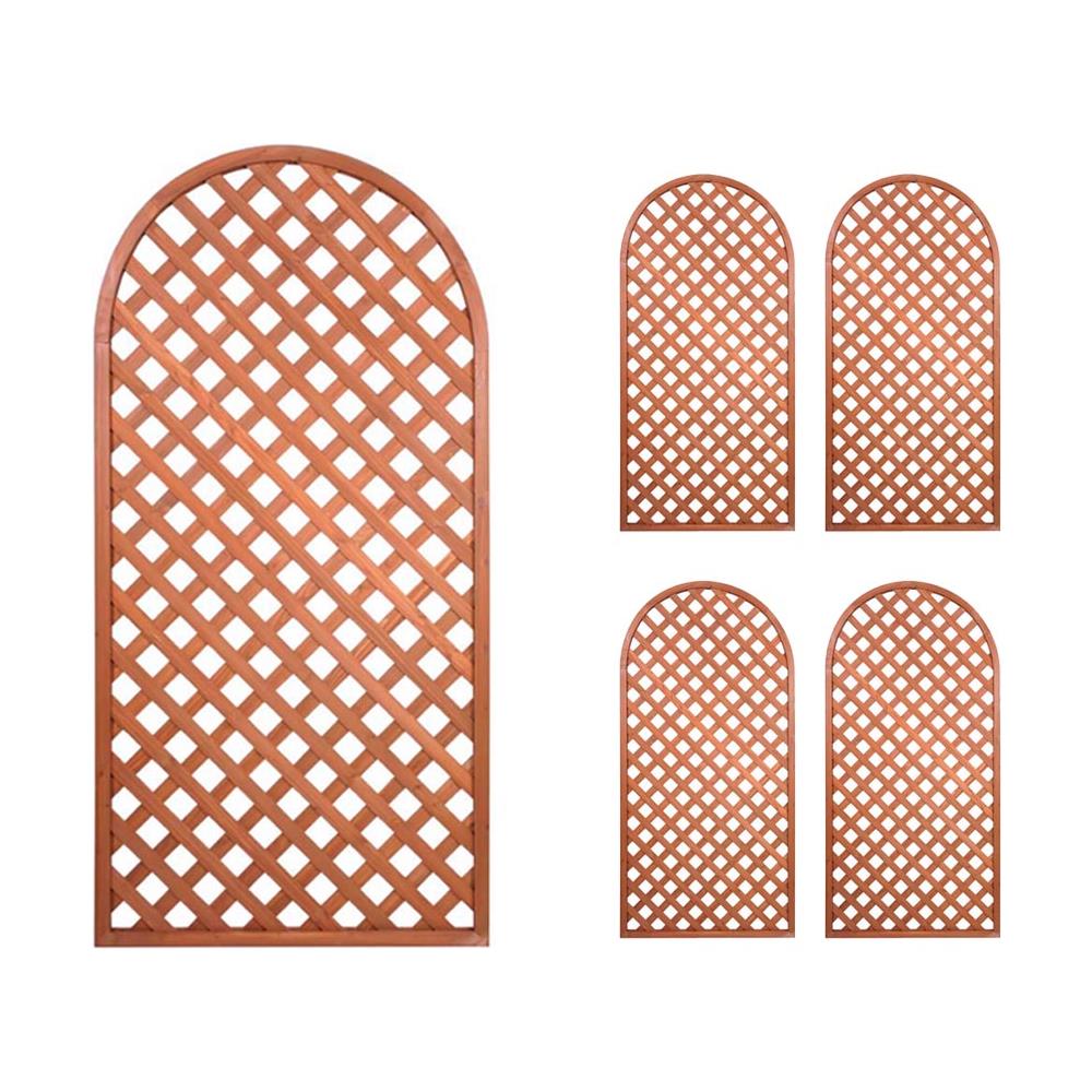 5 Pezzi Di Tralicci Fissi Con Cornice Arco 0,90 X H 1,80 Metri In Legno Di Pino - Foto 2