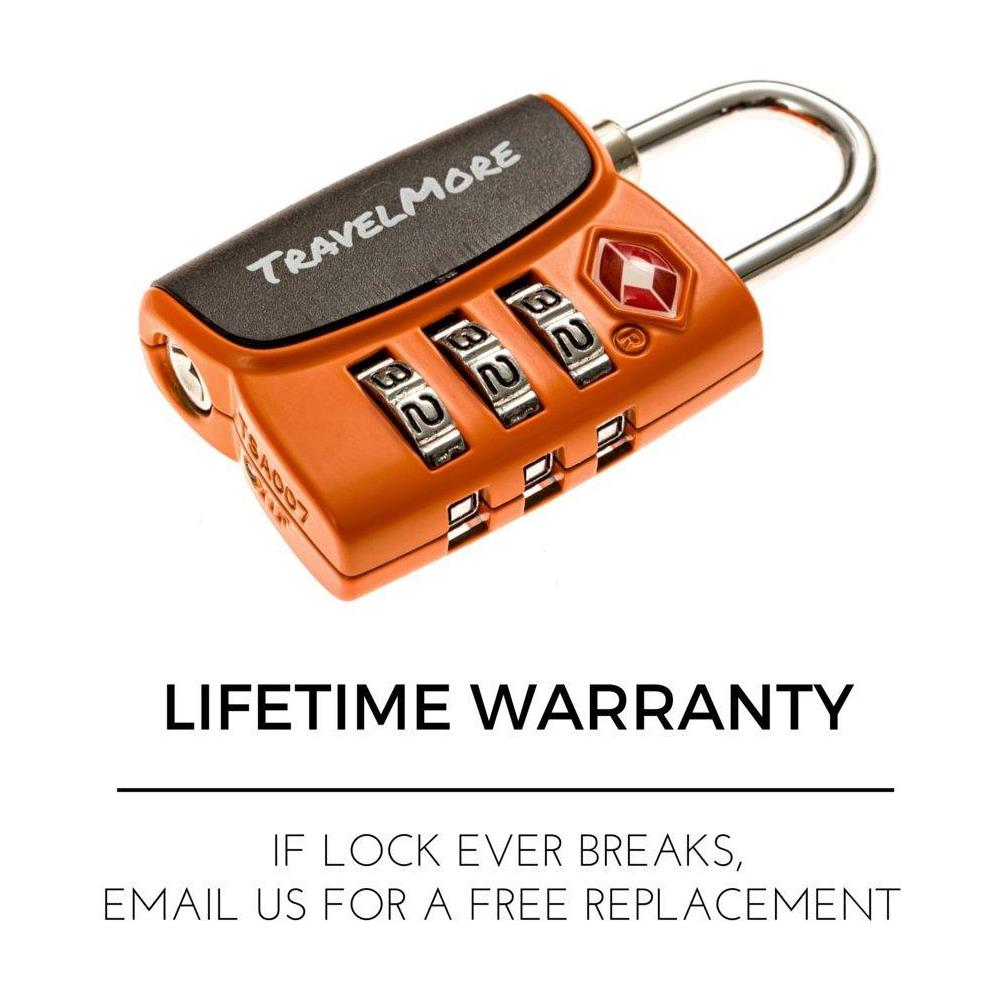 6 Pacchetti Aprire Alert Indicatore Tsa Approvato A 3 Cifre Bagagli Serrature Per Valigia Di Corsa Bagagli (arancione)  - Foto 2