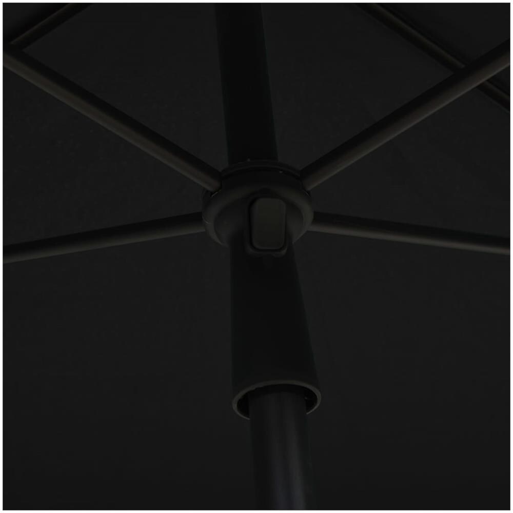 Ombrellone da Giardino con Palo 210x140 cm Nero - Foto 2