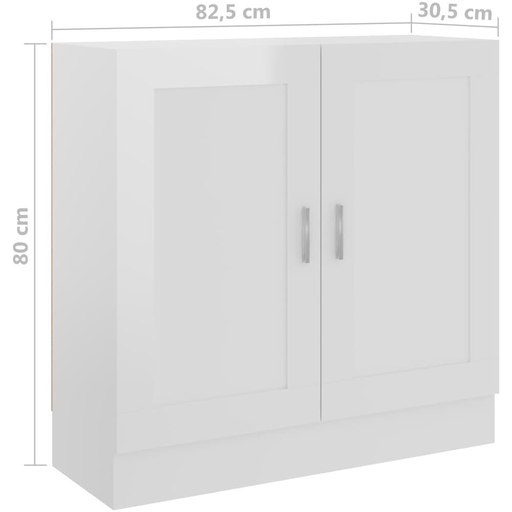 Libreria Bianco Lucido 82,5x30,5x80 cm in Legno Multistrato - Foto 11