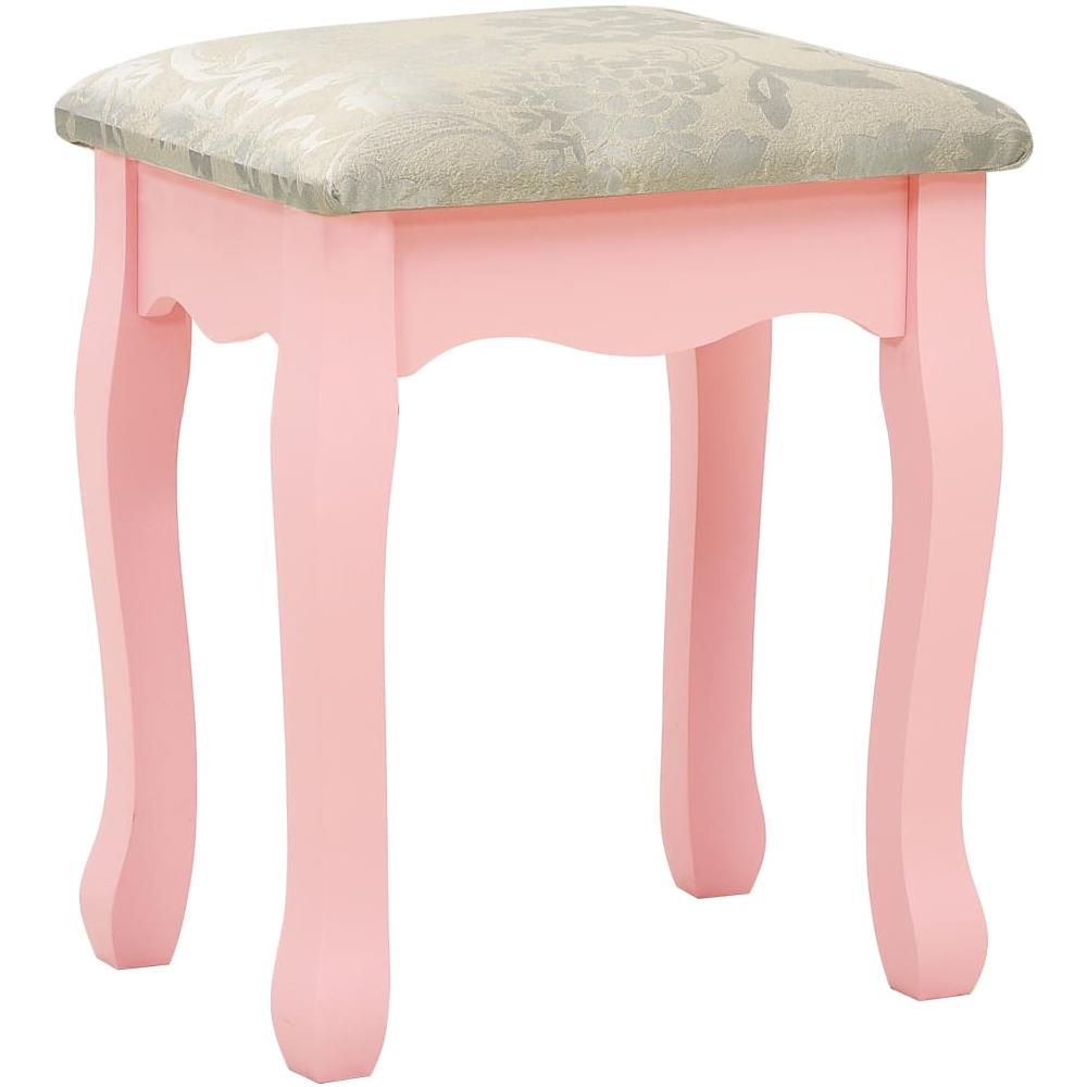 Tavolo Da Trucco Con Sgabello Rosa 65x36x128 Cm Paulownia E Mdf - Foto 8