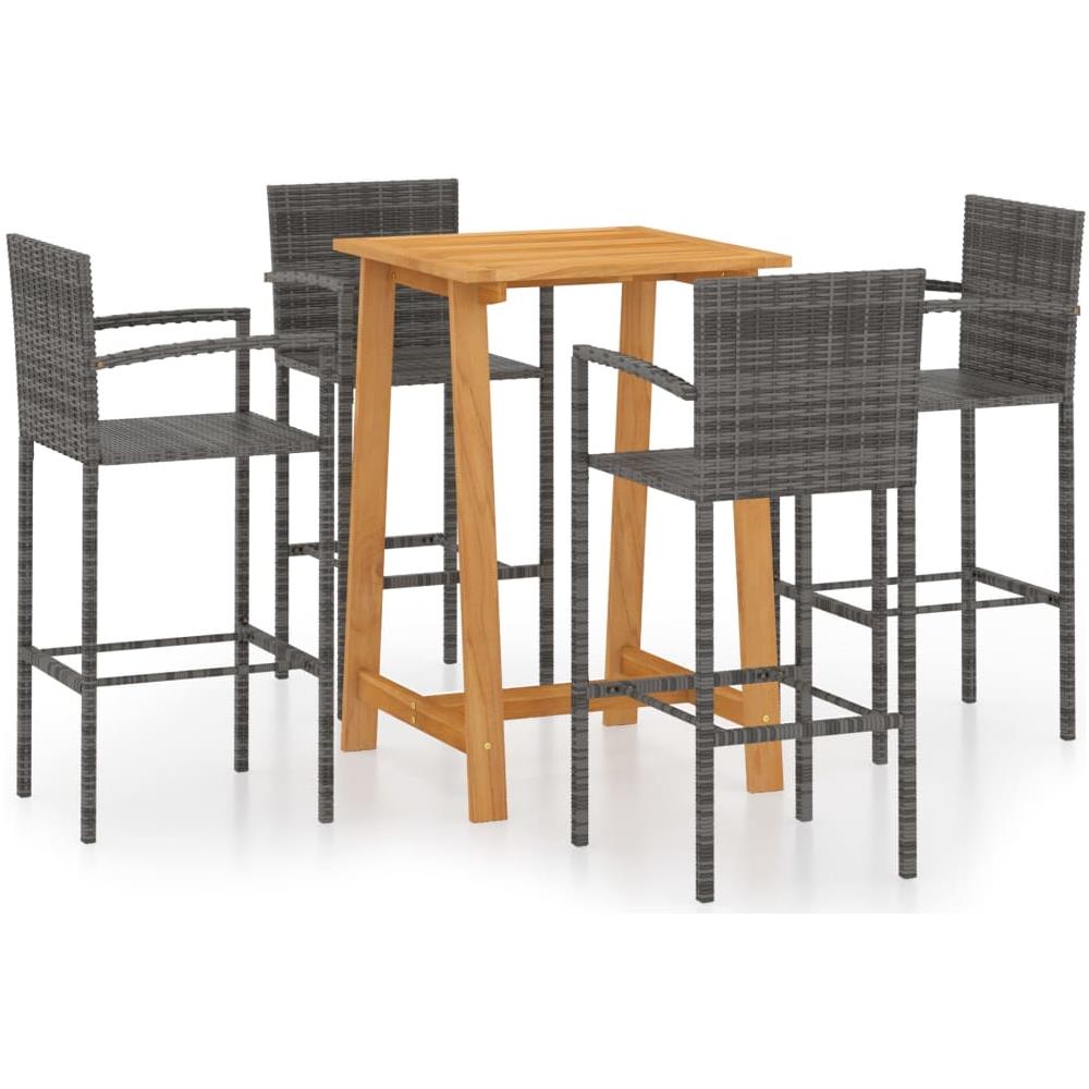 Set Bar da Giardino 5 pz Grigio - Foto 1