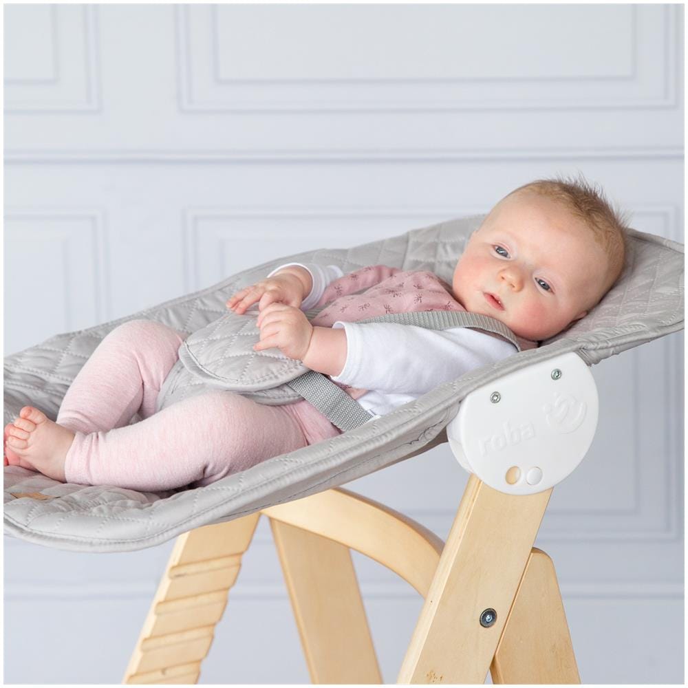 Seggiolone Born Up - Set 2in1 - Design tessile Style grigio - Funzione reclinabile - Naturale - Foto 8