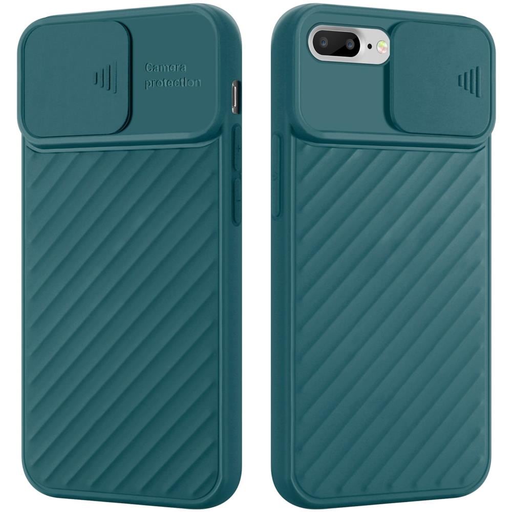 Custodia Compatibile Con Apple Iphone 7 Plus / 7s Plus / 8 Plus In Verde Opaco - Coperchio Protettivo In Silicone Tpu Flessibile E Con Protezione Per La Fotocamera - Foto 1