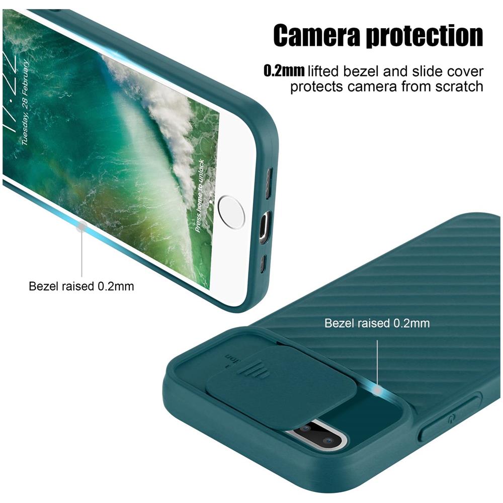 Custodia Compatibile Con Apple Iphone 7 Plus / 7s Plus / 8 Plus In Verde Opaco - Coperchio Protettivo In Silicone Tpu Flessibile E Con Protezione Per La Fotocamera - Foto 2