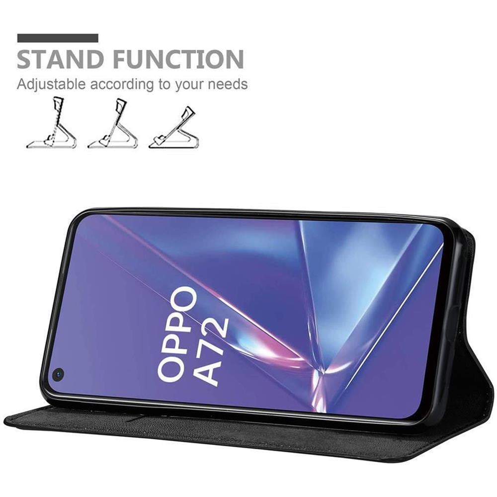 Custodia Compatibile Con Oppo A52 In Nero Di Notte - Coperchio Protettiva Con Chiusura Magnetica, Funzione Stand E Tasca Per Le Carte - Foto 2