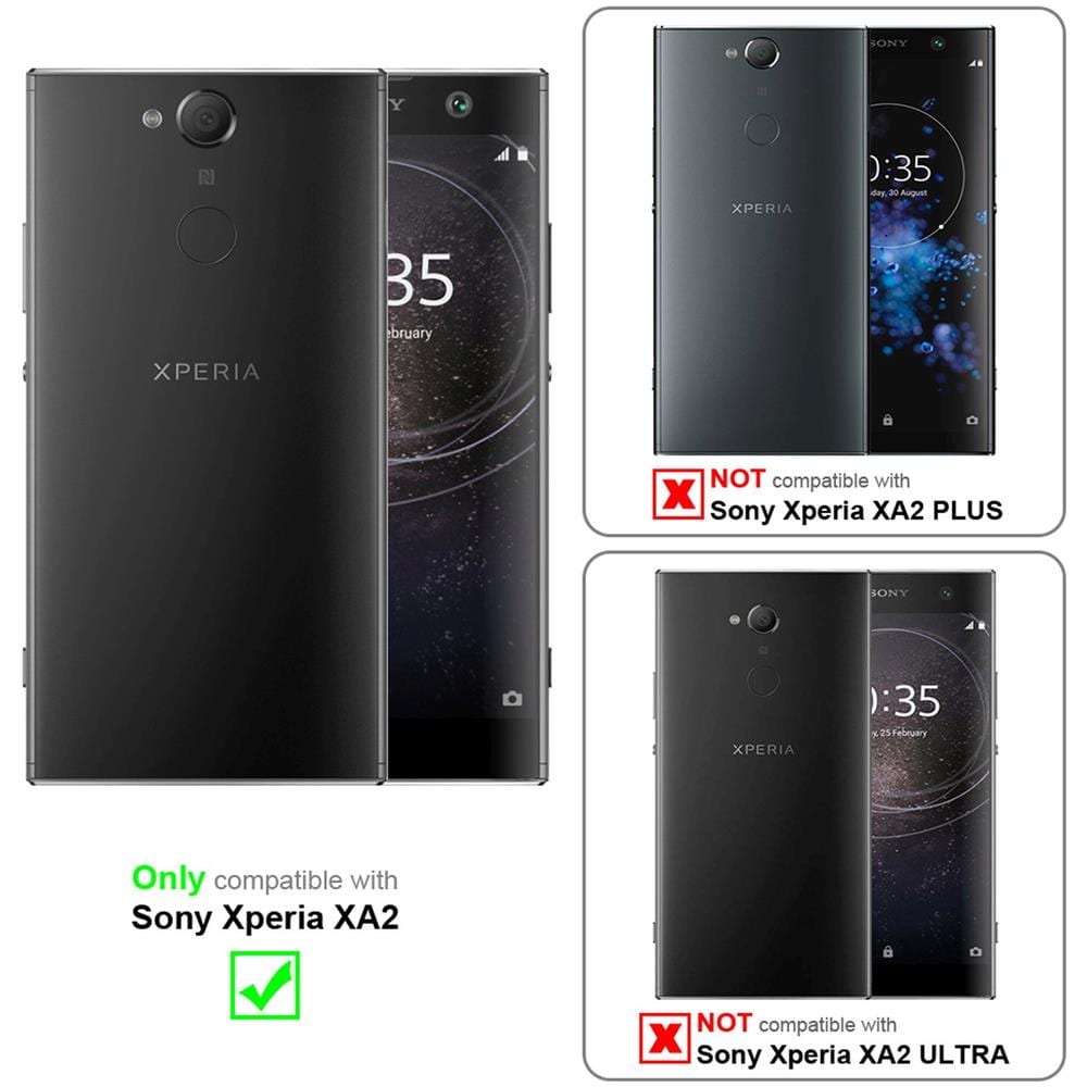 Custodia Compatibile Con Sony Xperia Xa2 In Classy Argento - Coperchio Protettiva Con Chiusura Magnetica, Funzione Stand E Tasca Per Le Carte - Foto 2
