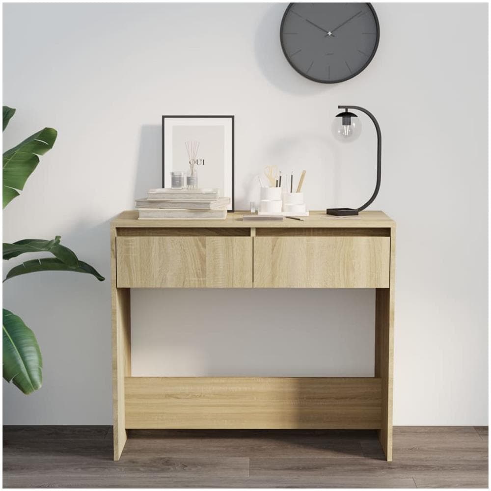 Tavolo Consolle Rovere Sonoma 89x41x76,5 cm in Acciaio - Foto 3