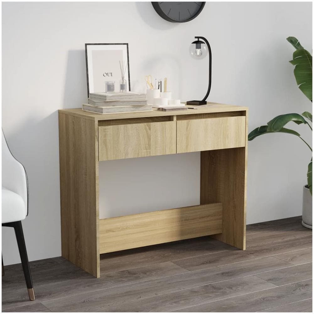 Tavolo Consolle Rovere Sonoma 89x41x76,5 cm in Acciaio - Foto 1